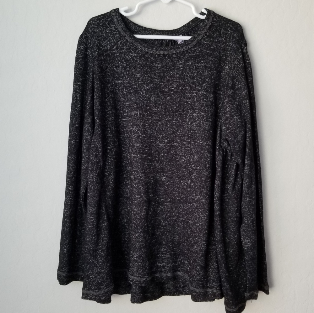 NWT Good Luck Girl Youth Long Sleeve Tunic Top Size Medium ruffle soft black